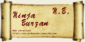 Minja Burzan vizit kartica